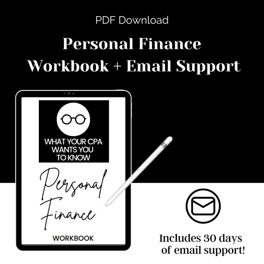 Personal Finance Workbook + Email Support- PDF DOWNLOAD